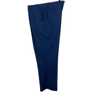 Roundtree & Yorke Travel Smart Dress pant mens 44x30  Blue block / check /plaid